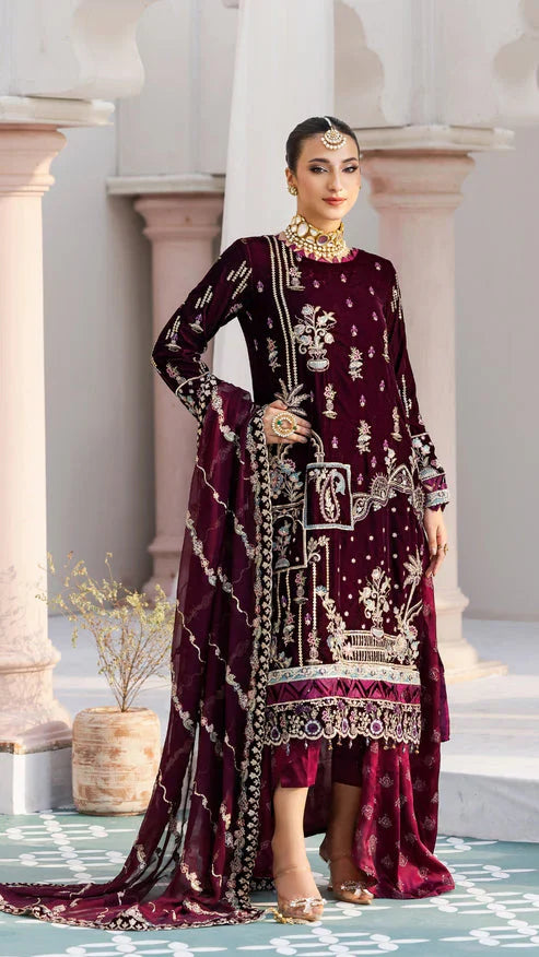 Andaz E Makhmal by Zebtan Unstitched Velvet ZB25 ZAM-05 - Festive Collection