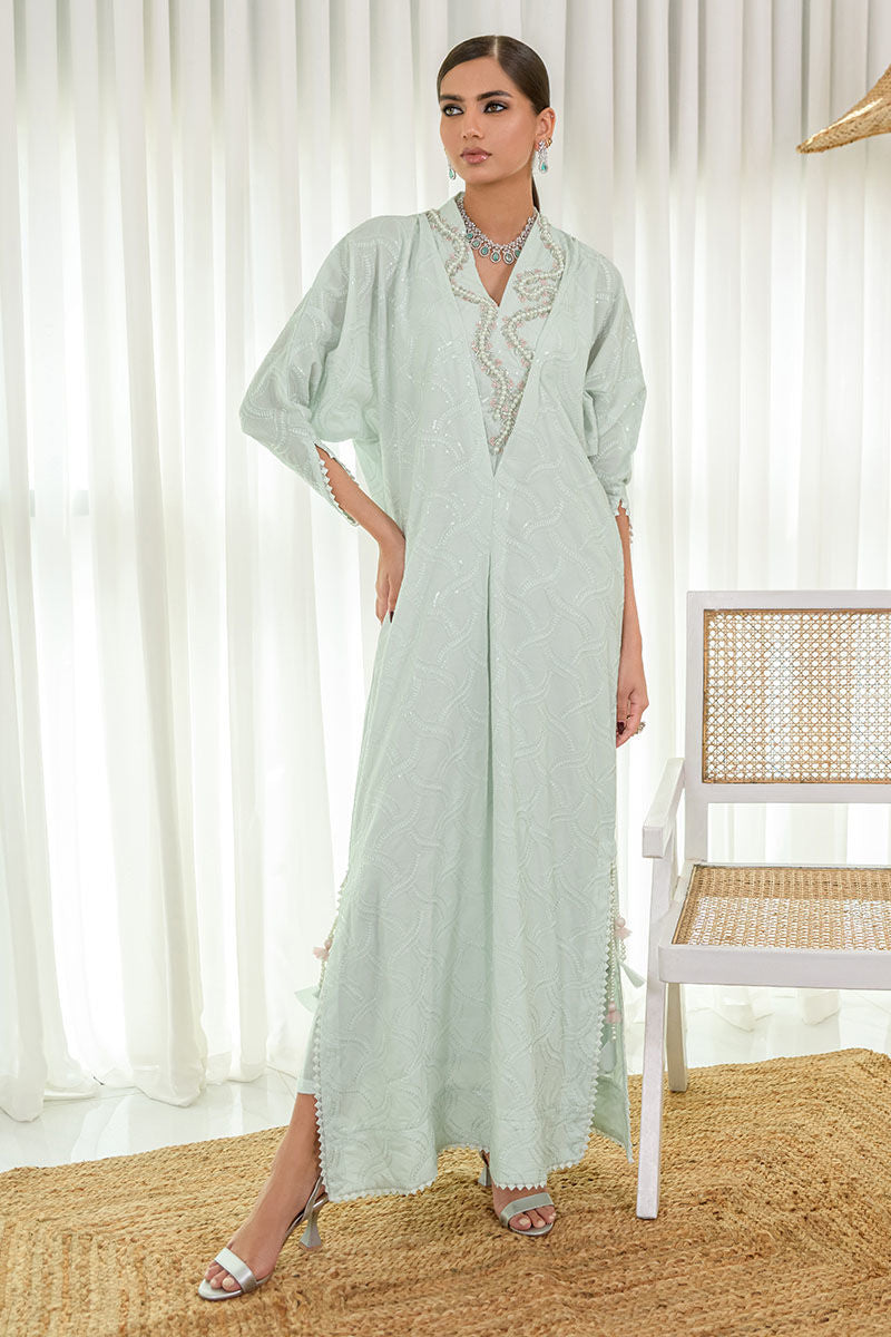 Fatima Khan | Luxury Pret 24 | AZURE MINT KAFTAN – The Largest