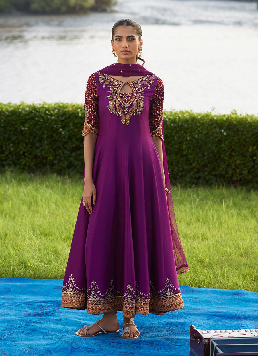 farah talib aziz purple dress Farah Talib aziz kalidar Size medium $350 USA and PayPal only