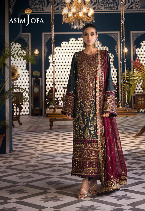 Asim Jofa | Fasana e Ishq Eid Luxury Lawn | AJFI-01 - Hoorain Designer Wear - Pakistani Ladies Branded Stitched Clothes in United Kingdom, United states, CA and Australia