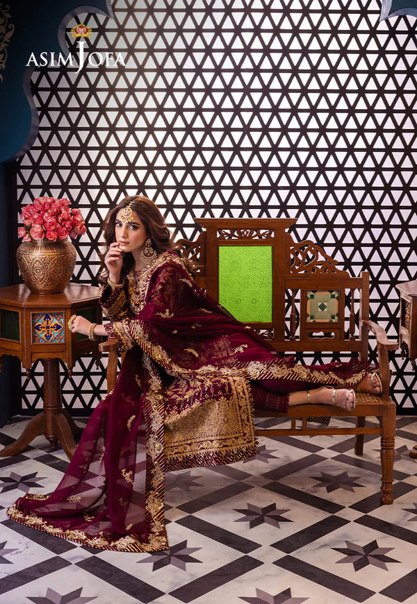 Asim Jofa | Fasana e Ishq Eid Luxury Lawn | AJFI-03 - Hoorain Designer Wear - Pakistani Ladies Branded Stitched Clothes in United Kingdom, United states, CA and Australia