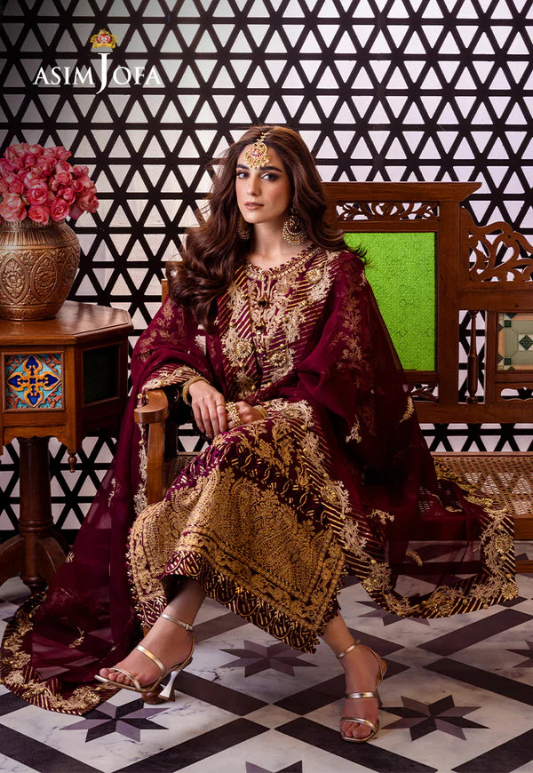 Asim Jofa | Fasana e Ishq Eid Luxury Lawn | AJFI-03 - Hoorain Designer Wear - Pakistani Ladies Branded Stitched Clothes in United Kingdom, United states, CA and Australia