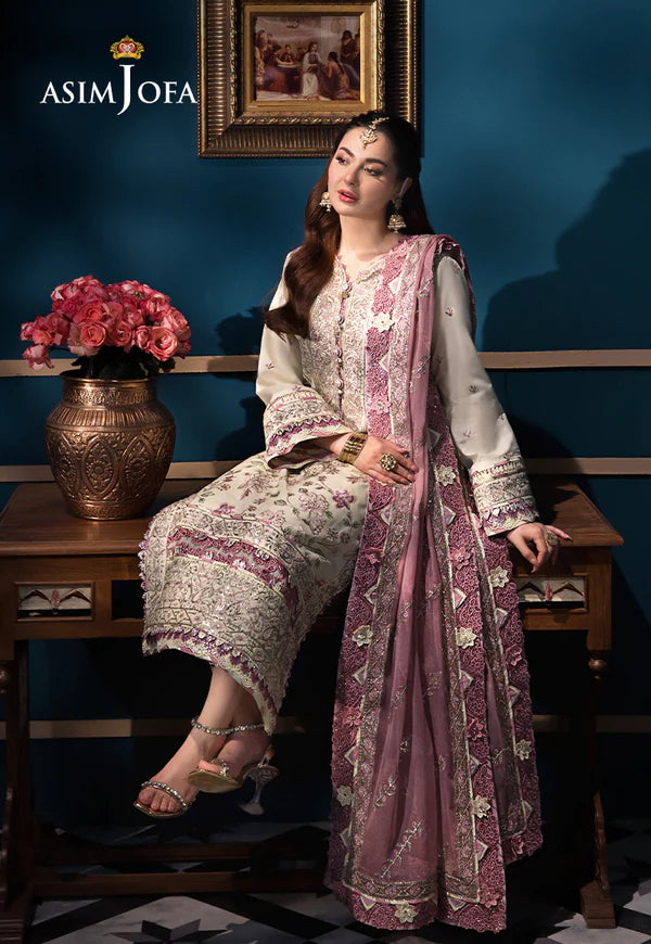 Asim Jofa | Fasana e Ishq Eid Luxury Lawn | AJFI-15 - Hoorain Designer Wear - Pakistani Ladies Branded Stitched Clothes in United Kingdom, United states, CA and Australia