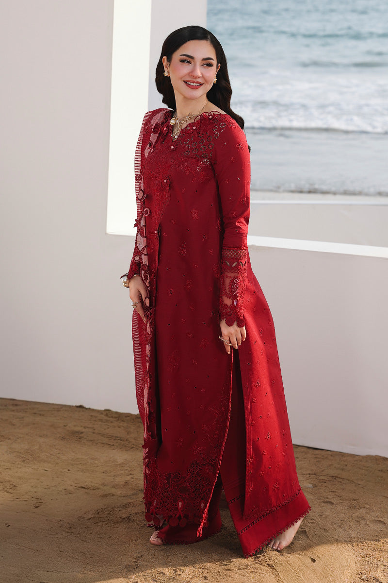 qalamkar red dress HR-04 LEELA