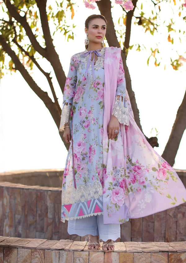 Elaf Premium | Prints Chikankari 24 | 04A OCEAN BLOSSOMS - Hoorain Designer Wear - Pakistani Ladies Branded Stitched Clothes in United Kingdom, United states, CA and Australia