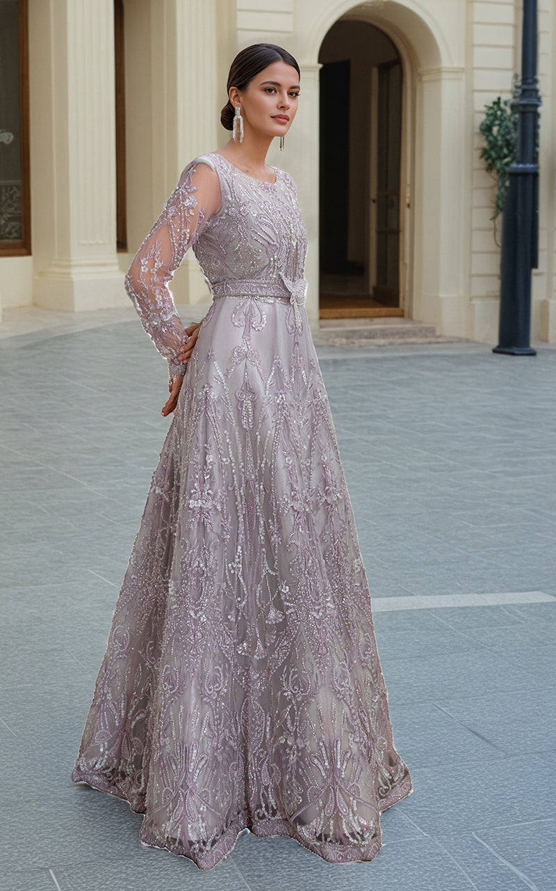Threads and Motifs | Formal Dresses 25 | Net Embroidered Maxi  Hoorain  Designer Wear
