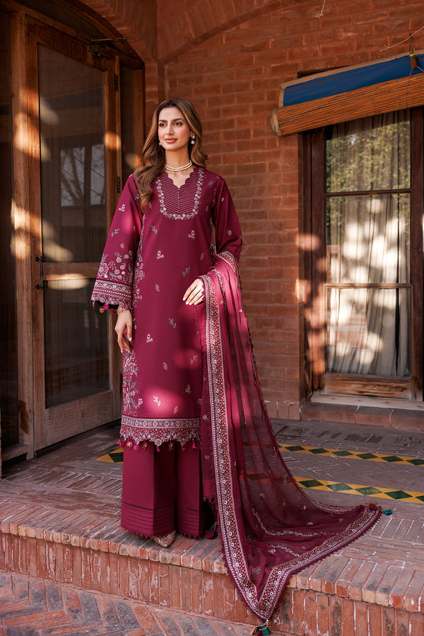 Farasha | Dastoor Embroidered Lawn SS24 | RUBY GLAM - Hoorain Designer Wear - Pakistani Ladies Branded Stitched Clothes in United Kingdom, United states, CA and Australia