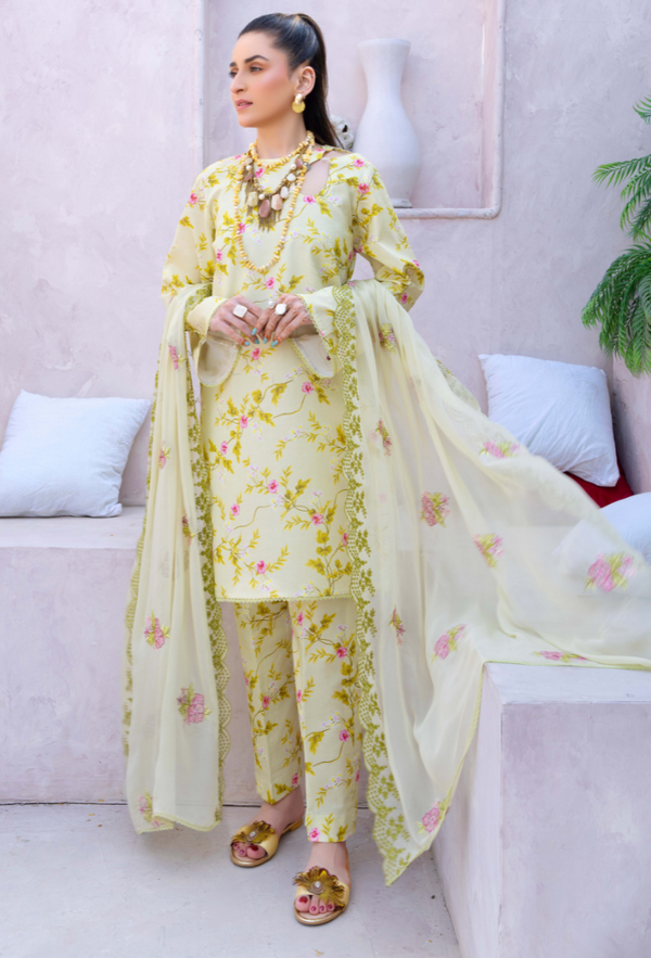 Humdum | Gardenia Lawn 24 | PLG 3 - D07 - Hoorain Designer Wear - Pakistani Ladies Branded Stitched Clothes in United Kingdom, United states, CA and Australia