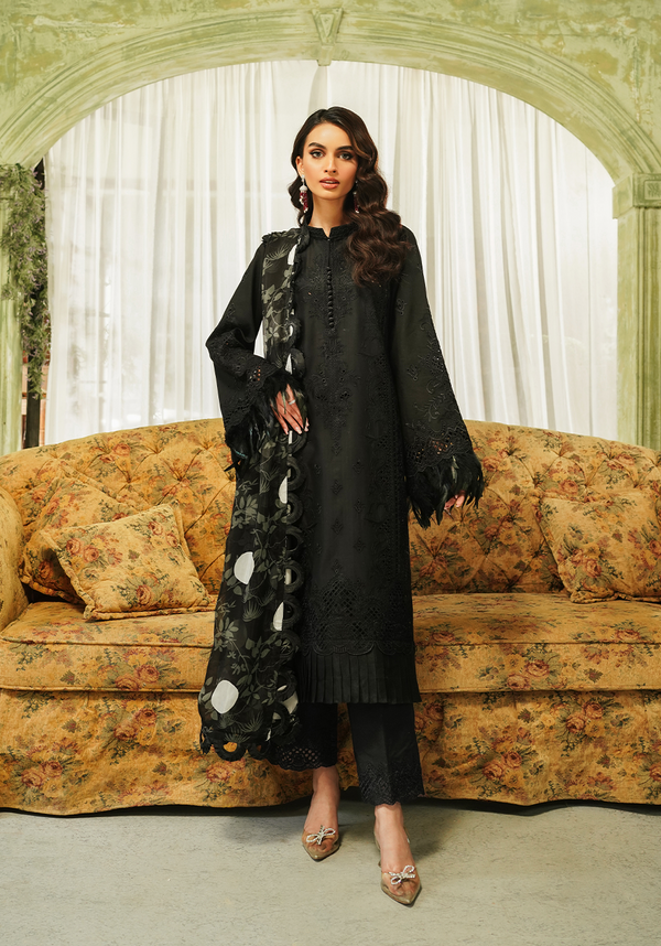 Zarqash | Tresor Luxury Lawn 24 | ZQT 005 MIDNIGHT - Hoorain Designer Wear - Pakistani Ladies Branded Stitched Clothes in United Kingdom, United states, CA and Australia