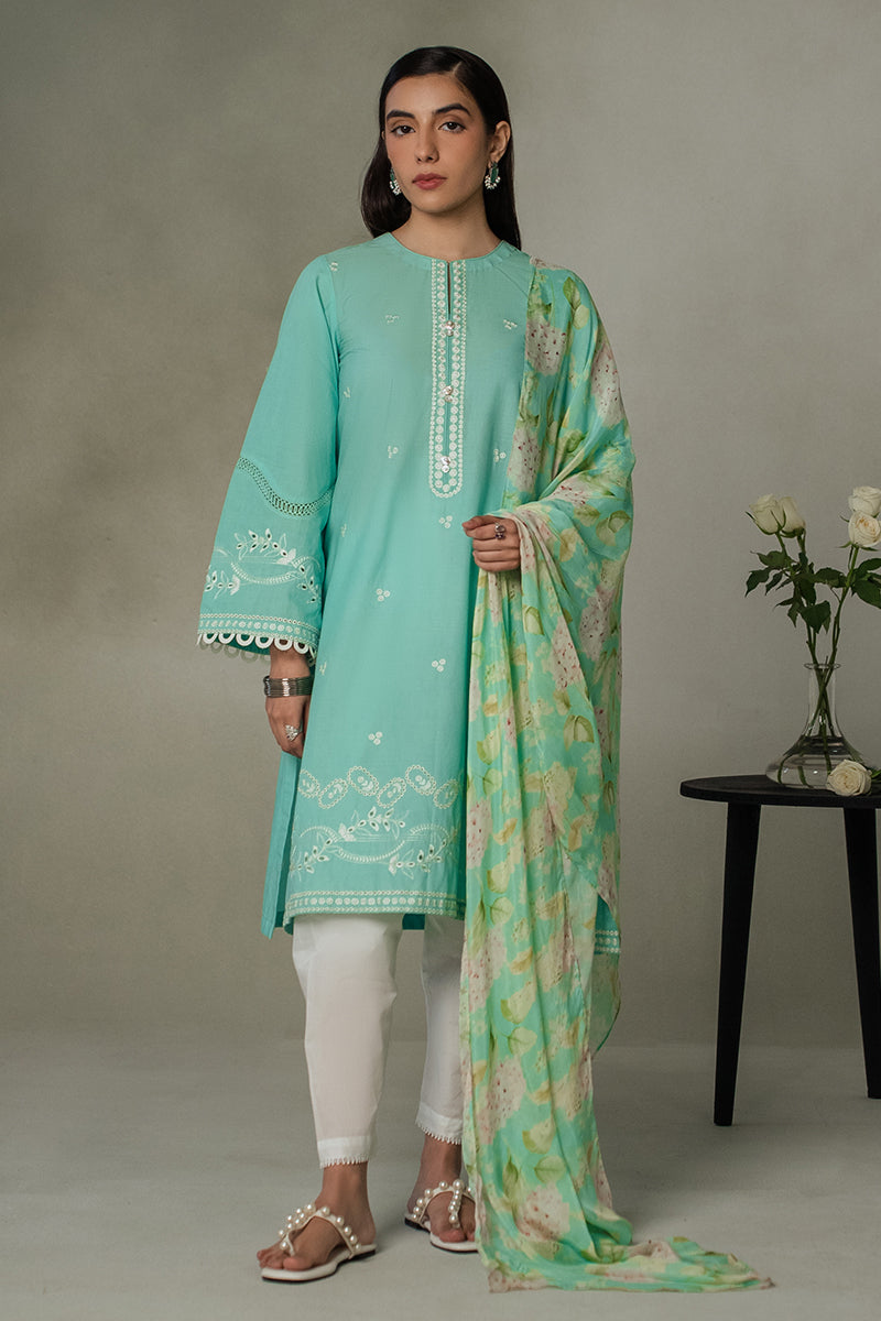 SEA GREEN-2 PIECE (SHIRT & DUPATTA) S / GREEN / LAWN SEA GREEN-2 PIECE (SHIRT & DUPATTA) S / GREEN / LAWN