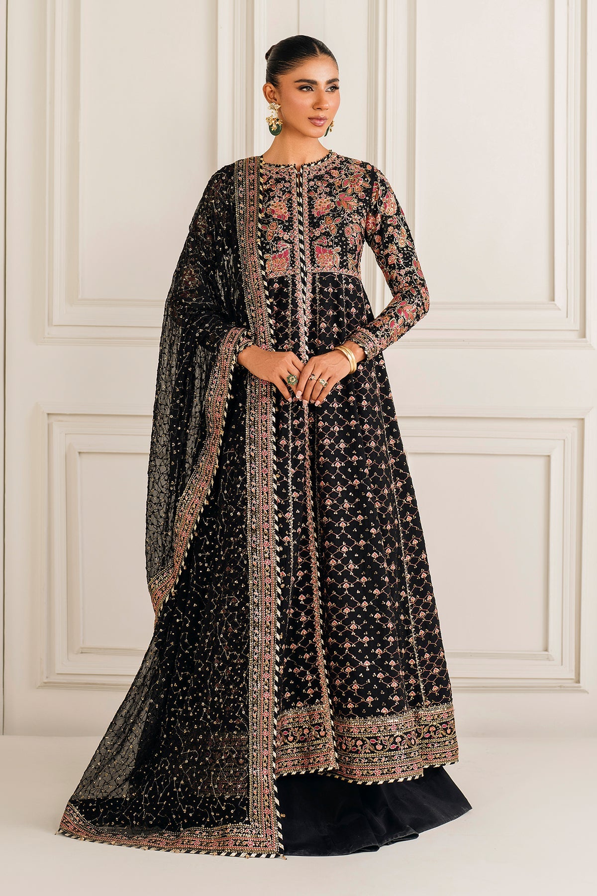Baroque | Formal Collection | UF-4156 - XS / Black / Chiffon Baroque | Formal Collection | UF-4156 - XS / Black / Chiffon