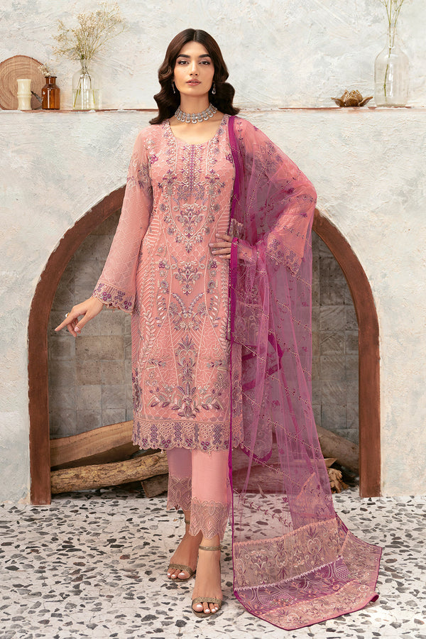 Ramsha | Rangoon Chiffon Collection 24 | D-1201 - Hoorain Designer Wear - Pakistani Ladies Branded Stitched Clothes in United Kingdom, United states, CA and Australia