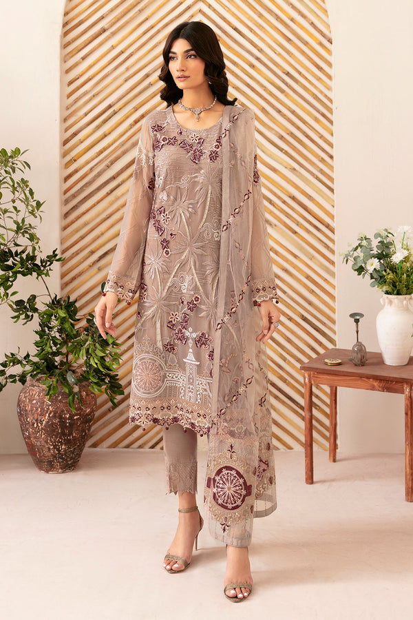 Ramsha | Rangoon Chiffon Collection 24 | D-1206 - Hoorain Designer Wear - Pakistani Ladies Branded Stitched Clothes in United Kingdom, United states, CA and Australia