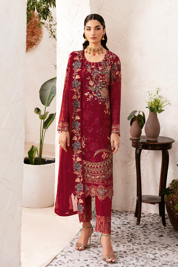 Ramsha | Rangoon Chiffon Collection 24 | D-1205 - Hoorain Designer Wear - Pakistani Ladies Branded Stitched Clothes in United Kingdom, United states, CA and Australia