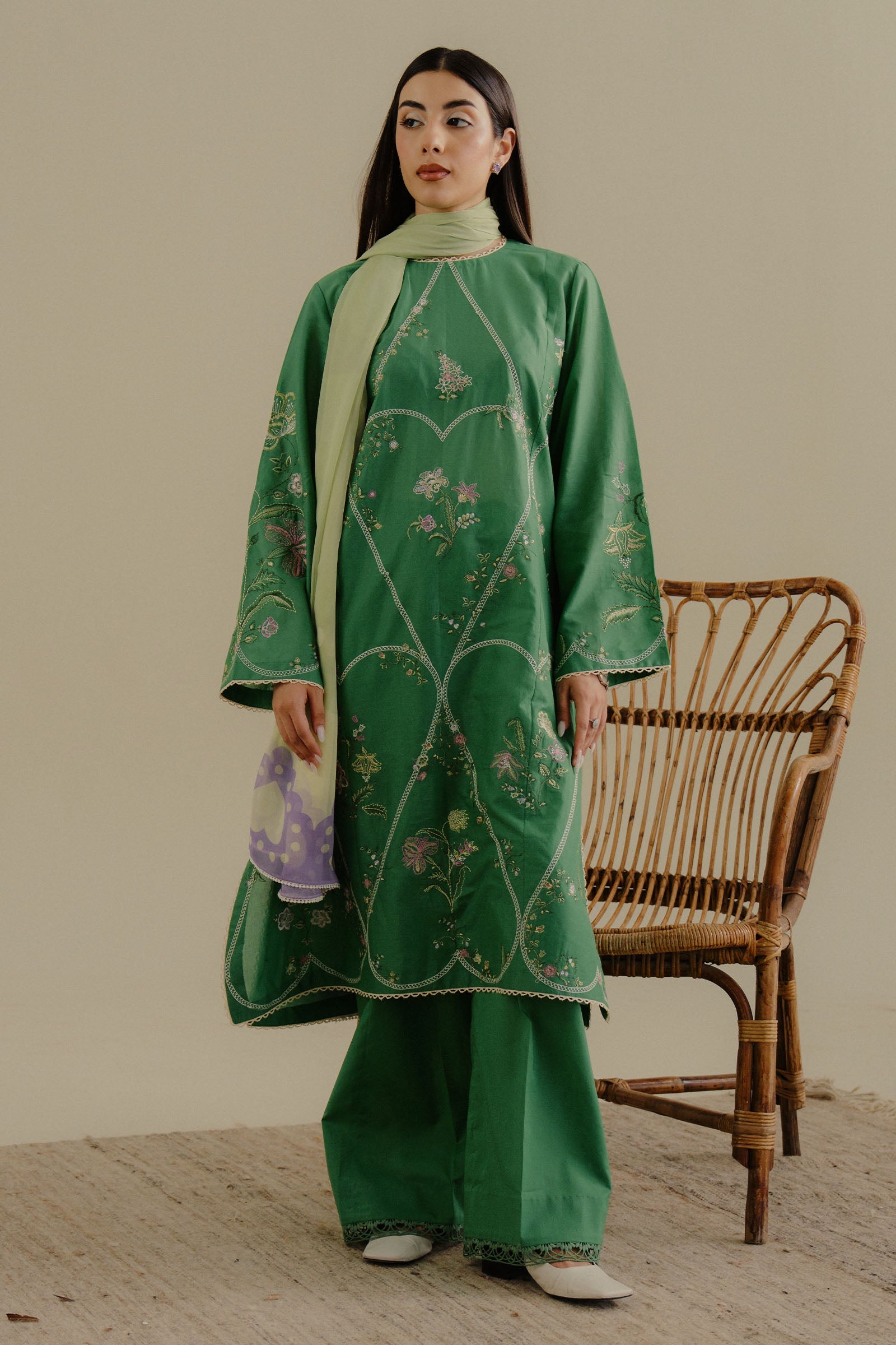 zara shahjahan green dress Zara Shahjahan 3Pc Embroidered Raw silk?Suit ZR25F0108