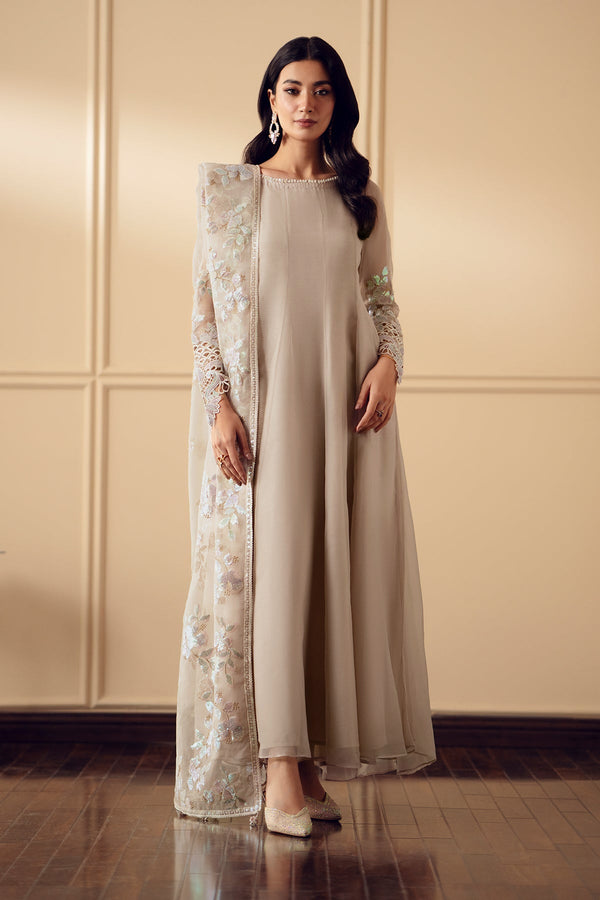 baroque embroidered dress Chiffon Dress - Embroidered Baroque Style