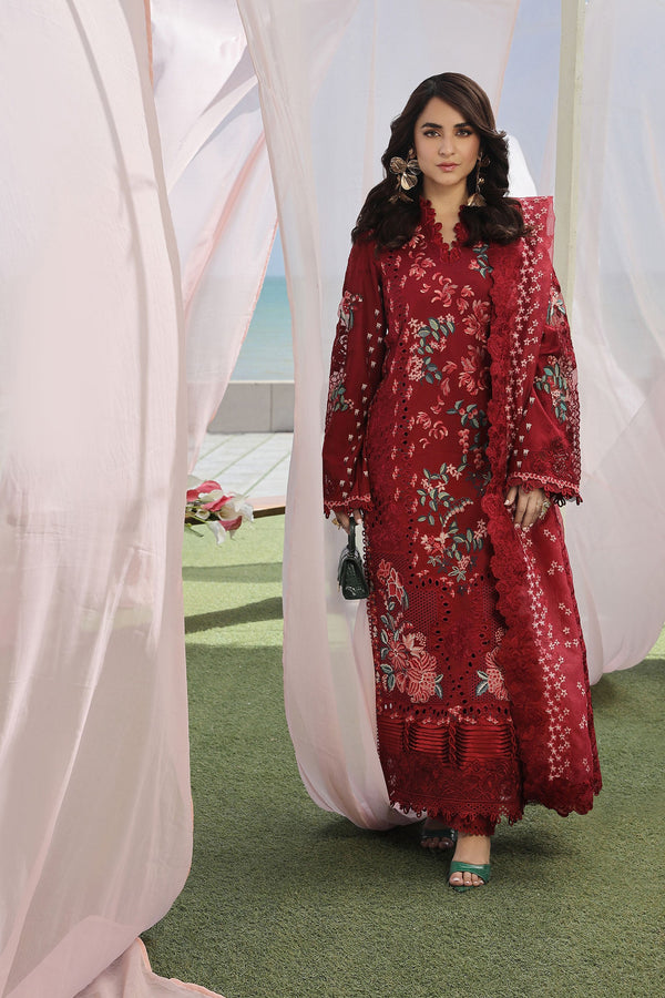 Maryam Hussain | Luxury Lawn 24 | CRIMSON - Hoorain Designer Wear - Pakistani Ladies Branded Stitched Clothes in United Kingdom, United states, CA and Australia