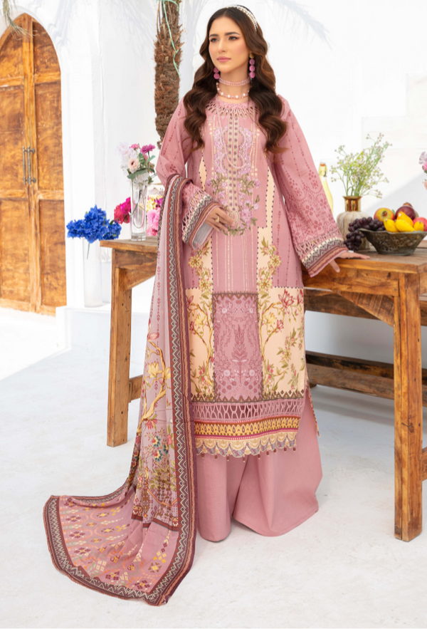 Humdum | Saira Bano Lawn 24 | D01 - Hoorain Designer Wear - Pakistani Ladies Branded Stitched Clothes in United Kingdom, United states, CA and Australia