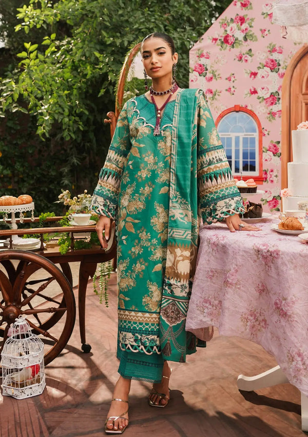 Elaf Premium | Printed Collection 24 | EEP-04B - Chic Teal - Hoorain Designer Wear - Pakistani Ladies Branded Stitched Clothes in United Kingdom, United states, CA and Australia