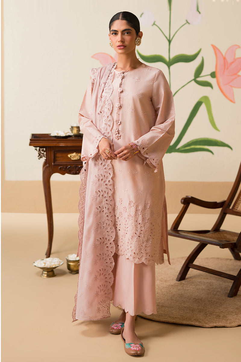 white christmas dresses Pink Chikankari Dress main image 1