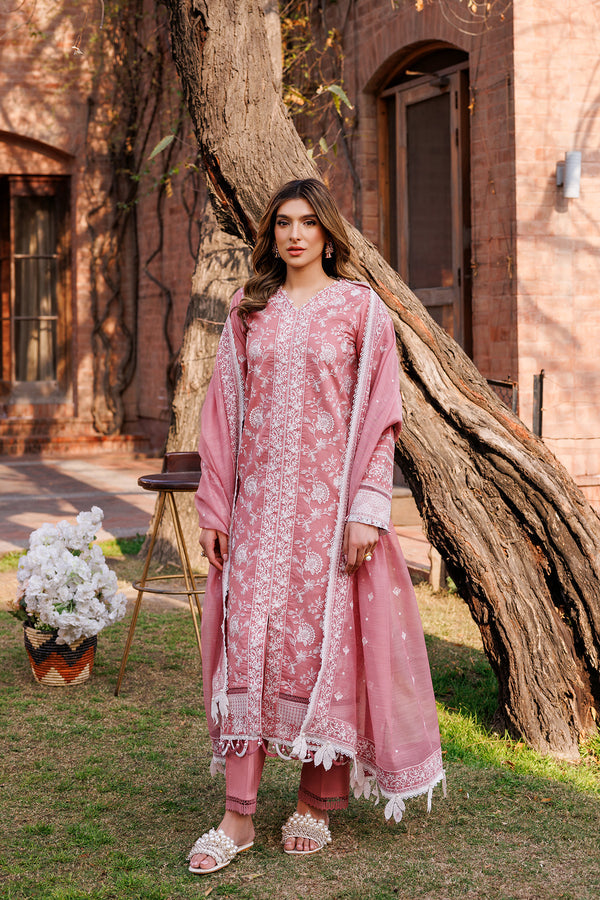 Farasha | Dastoor Embroidered Lawn SS24 | PEARL MIST - Hoorain Designer Wear - Pakistani Ladies Branded Stitched Clothes in United Kingdom, United states, CA and Australia