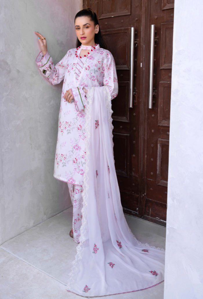 Humdum | Gardenia Lawn 24 | PLG 3 - D08 - Hoorain Designer Wear - Pakistani Ladies Branded Stitched Clothes in United Kingdom, United states, CA and Australia
