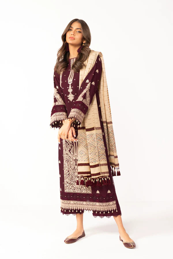 Alkaram | Shawl Collection | Maroon - Hoorain Designer Wear - Pakistani Ladies Branded Stitched Clothes in United Kingdom, United states, CA and Australia
