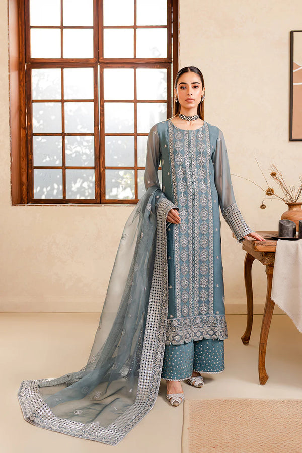 Farasha | Ritizer Festive Formals | Aqua Flora - Hoorain Designer Wear - Pakistani Ladies Branded Stitched Clothes in United Kingdom, United states, CA and Australia