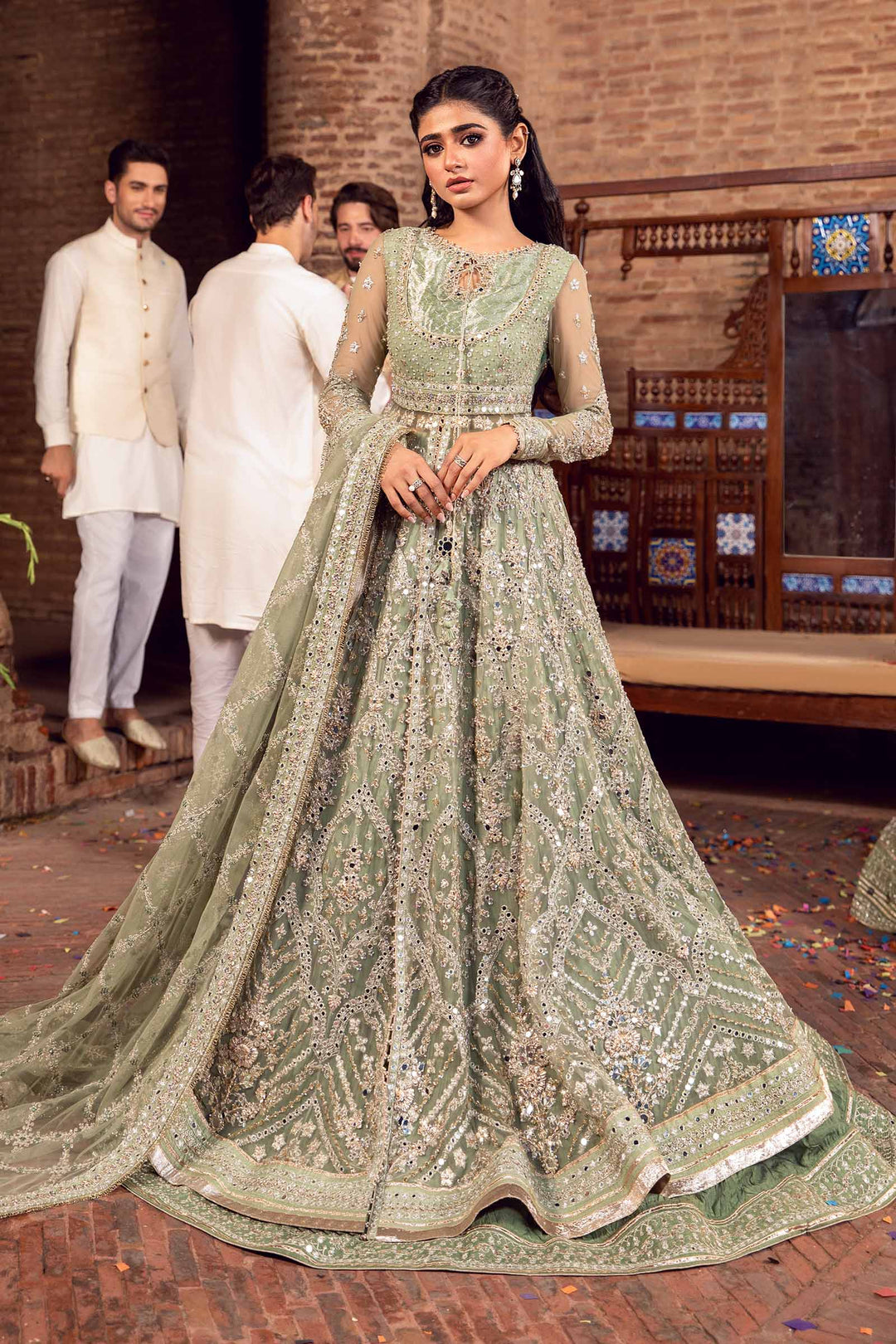 Maria B C Green Bridal Dress Maria B Sateen Formals 24 Pakistani Wedding Dresses UK Tagged Maria B C Green Bridal Dress Maria B Sateen Formals 24 Pakistani Wedding Dresses UK Tagged