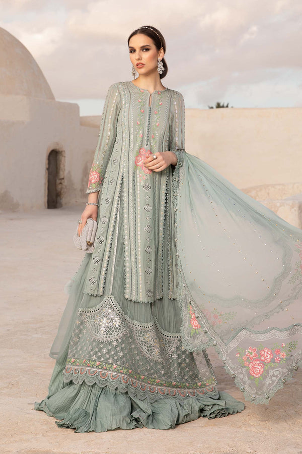Maria B | Voyage a' Luxe Lawn | D-2412-B - Hoorain Designer Wear - Pakistani Ladies Branded Stitched Clothes in United Kingdom, United states, CA and Australia