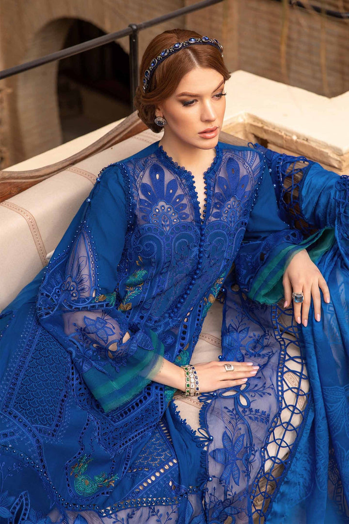 Maria B | Voyage a' Luxe Lawn | D-2404-B - Hoorain Designer Wear - Pakistani Ladies Branded Stitched Clothes in United Kingdom, United states, CA and Australia