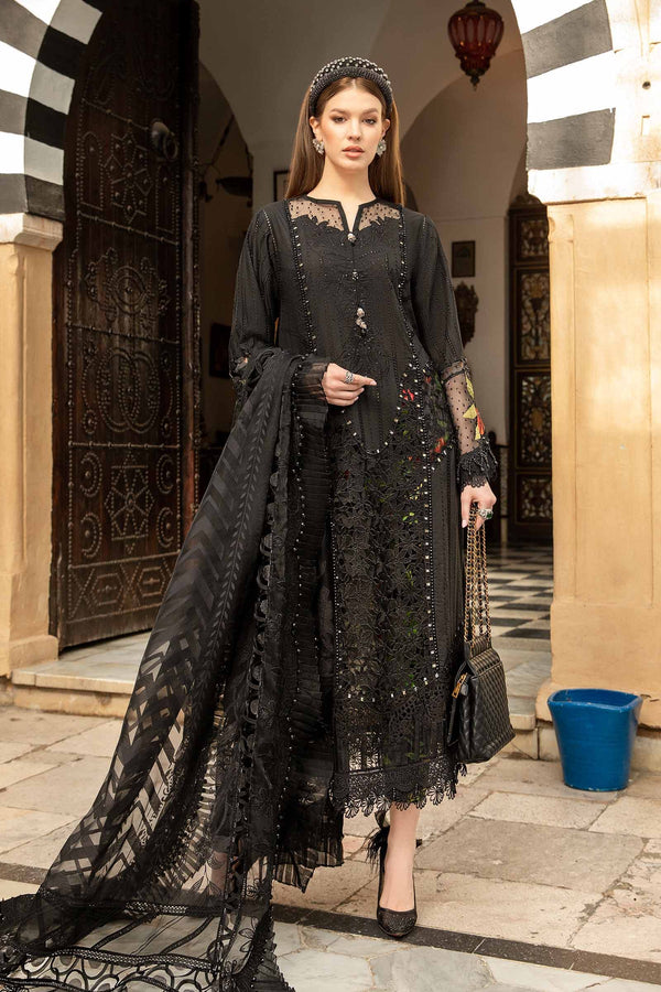Maria B | Voyage a' Luxe Lawn | D-2408-B - Hoorain Designer Wear - Pakistani Ladies Branded Stitched Clothes in United Kingdom, United states, CA and Australia