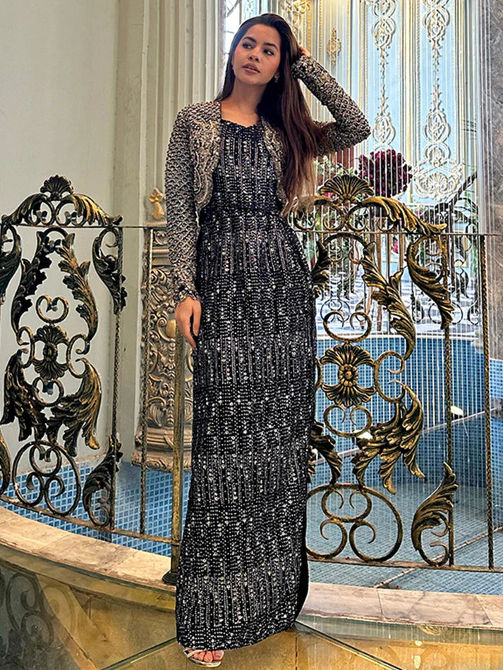 Epoque | Ciel Luxury Couture | Noir - Hoorain Designer Wear - Pakistani Ladies Branded Stitched Clothes in United Kingdom, United states, CA and Australia