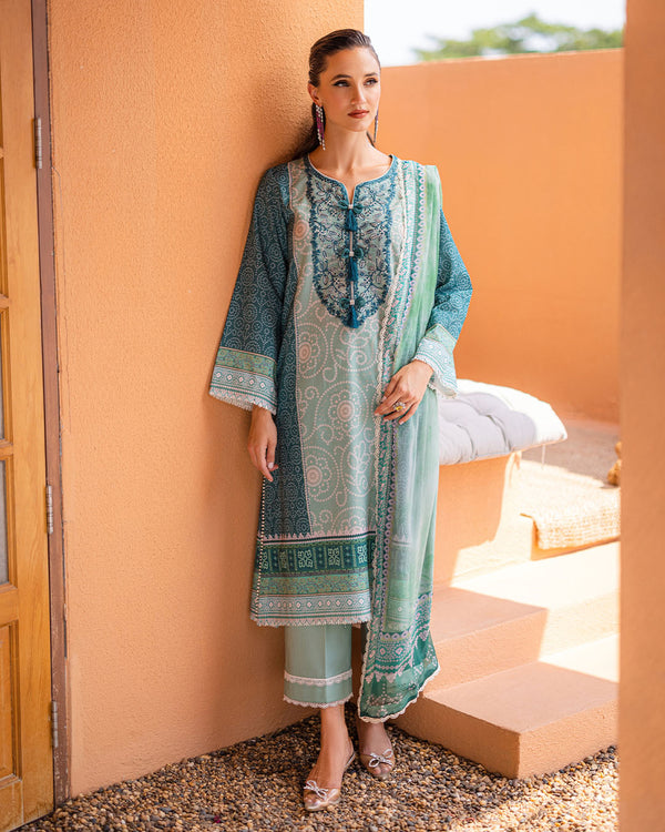 Roheenaz | Azalea Printed Lawn 24 | Ocean Breeze - Hoorain Designer Wear - Pakistani Ladies Branded Stitched Clothes in United Kingdom, United states, CA and Australia