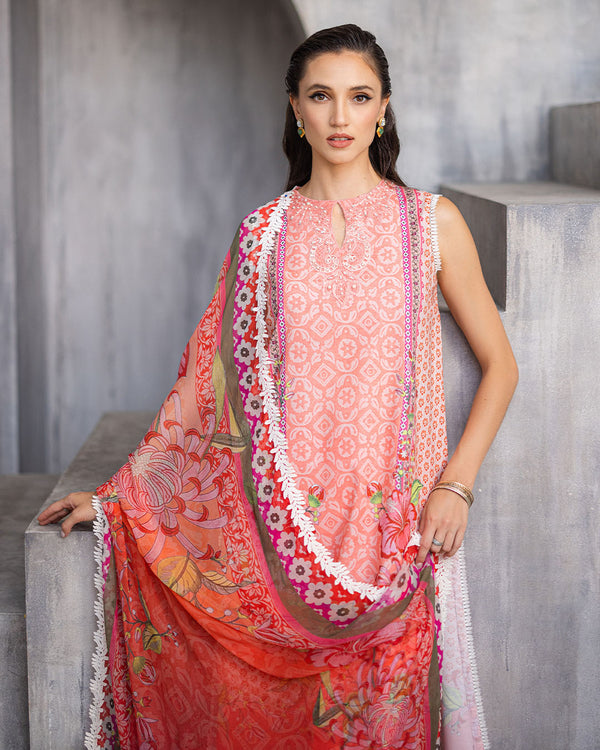 Roheenaz | Azalea Printed Lawn 24 | Radiant Rose - Hoorain Designer Wear - Pakistani Ladies Branded Stitched Clothes in United Kingdom, United states, CA and Australia