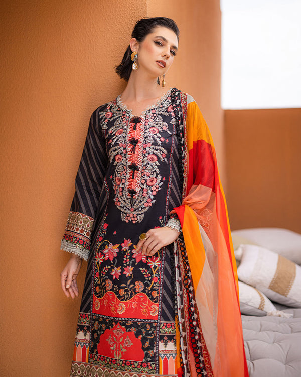 Roheenaz | Azalea Printed Lawn 24 | Midnight Mirage - Hoorain Designer Wear - Pakistani Ladies Branded Stitched Clothes in United Kingdom, United states, CA and Australia