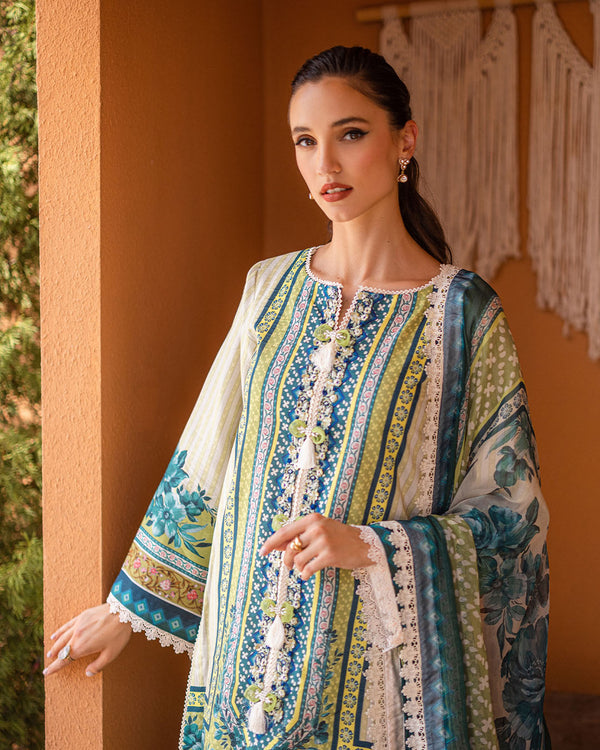 Roheenaz | Azalea Printed Lawn 24 | Ivory Elegance - Hoorain Designer Wear - Pakistani Ladies Branded Stitched Clothes in United Kingdom, United states, CA and Australia