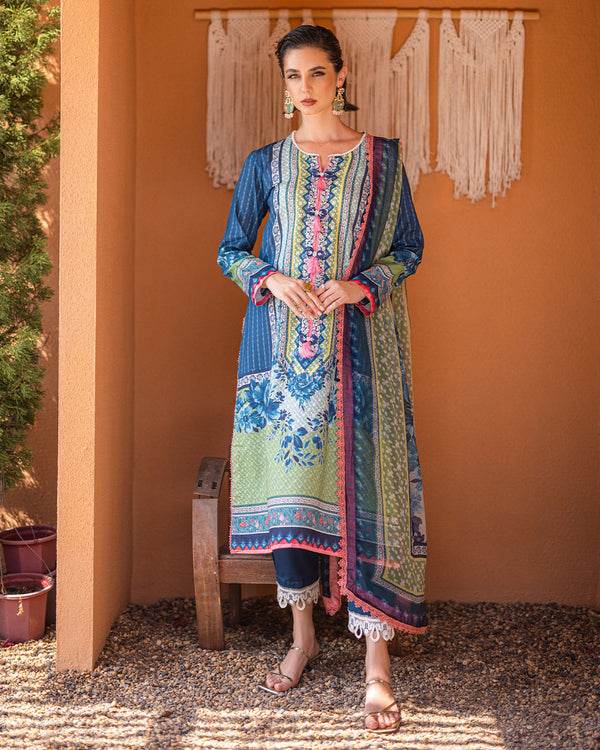 Roheenaz | Azalea Printed Lawn 24 | Mirage Mesh - Hoorain Designer Wear - Pakistani Ladies Branded Stitched Clothes in United Kingdom, United states, CA and Australia