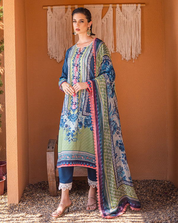 Roheenaz | Azalea Printed Lawn 24 | Mirage Mesh - Hoorain Designer Wear - Pakistani Ladies Branded Stitched Clothes in United Kingdom, United states, CA and Australia