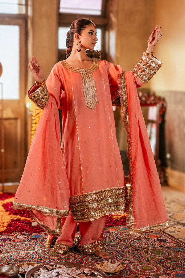 The Pink Tree Company | Gota Tikli | CHAMPA KALI - Hoorain Designer Wear - Pakistani Ladies Branded Stitched Clothes in United Kingdom, United states, CA and Australia