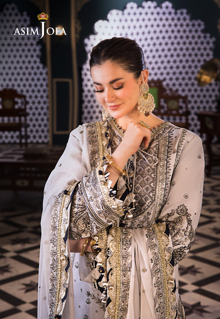 Asim Jofa | Fasana e Ishq Eid Luxury Lawn | AJFI-28 - Hoorain Designer Wear - Pakistani Ladies Branded Stitched Clothes in United Kingdom, United states, CA and Australia