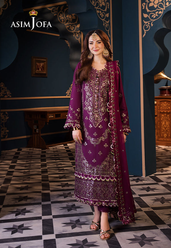 Asim Jofa | Fasana e Ishq Eid Luxury Lawn | AJFI-11 - Hoorain Designer Wear - Pakistani Ladies Branded Stitched Clothes in United Kingdom, United states, CA and Australia