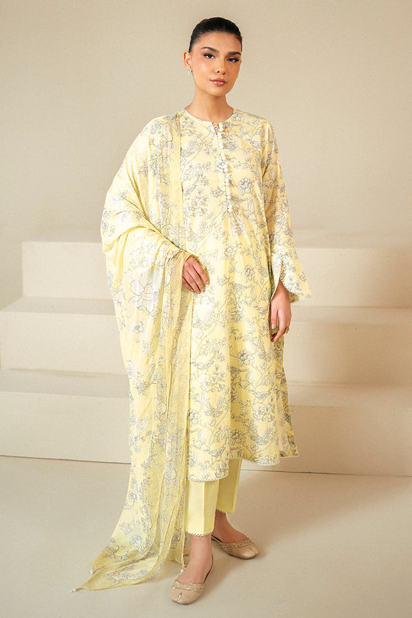 Cross Stitch | Daily Lawn 24 | CREAM BRULEE-3 PIECE LAWN SUIT - Hoorain Designer Wear - Pakistani Ladies Branded Stitched Clothes in United Kingdom, United states, CA and Australia