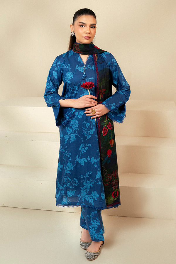 Cross Stitch | Daily Lawn 24 | TEAL OAKLEY-3 PIECE LAWN SUIT - Hoorain Designer Wear - Pakistani Ladies Branded Stitched Clothes in United Kingdom, United states, CA and Australia
