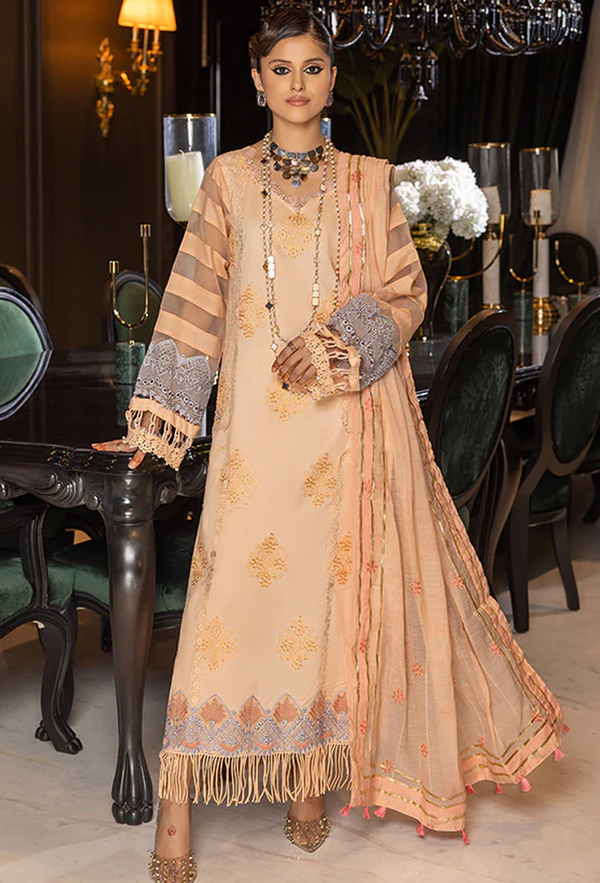 Humdum | Charlotte Chikankari  Lawn | D10 - Hoorain Designer Wear - Pakistani Ladies Branded Stitched Clothes in United Kingdom, United states, CA and Australia
