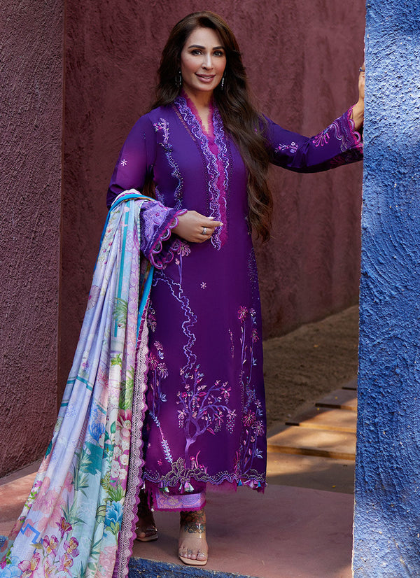 Farah Talib Aziz | Suay Lawn 24 | YURI PURPLE - Hoorain Designer Wear - Pakistani Ladies Branded Stitched Clothes in United Kingdom, United states, CA and Australia