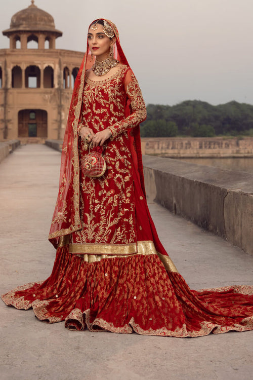 Maya | Wedding Formal Ulfat | SURKH - Hoorain Designer Wear - Pakistani Ladies Branded Stitched Clothes in United Kingdom, United states, CA and Australia