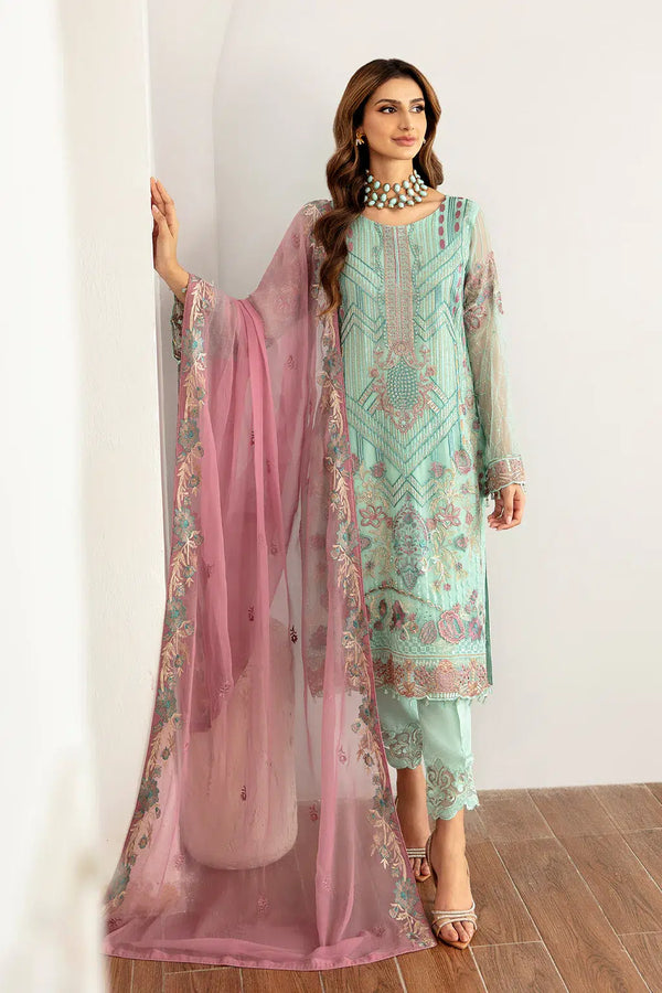 Ramsha | Rangoon Chiffon Collection | D-1107 - Hoorain Designer Wear - Pakistani Ladies Branded Stitched Clothes in United Kingdom, United states, CA and Australia