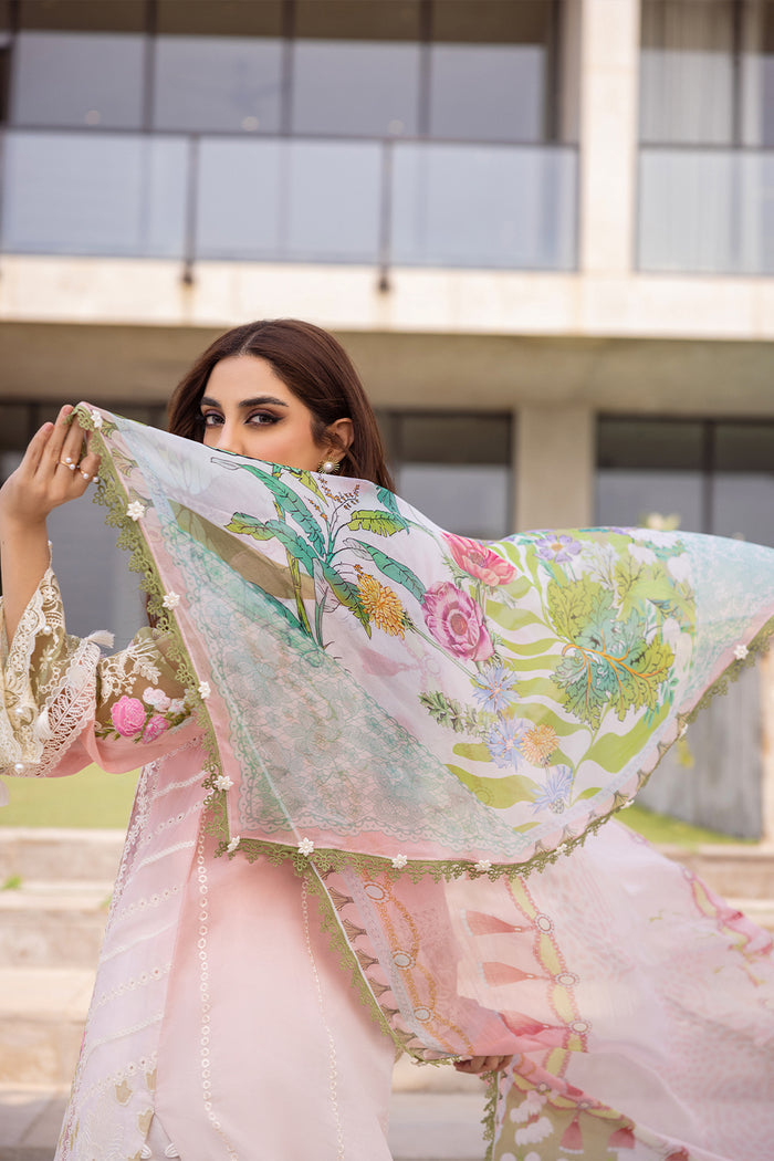 Saira Rizwan | Luxury Lawn 24 | LAUREL - SRLL24-01 - Hoorain Designer Wear - Pakistani Ladies Branded Stitched Clothes in United Kingdom, United states, CA and Australia