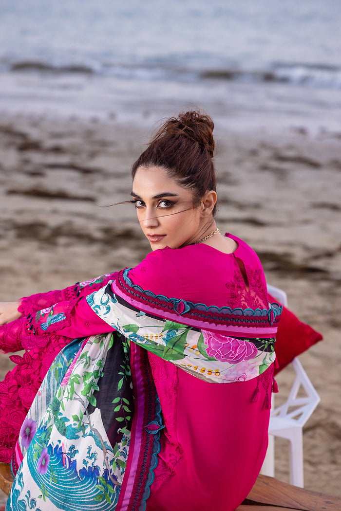 Saira Rizwan | Luxury Lawn 24 | DAMASK - SRLL24-08 - Hoorain Designer Wear - Pakistani Ladies Branded Stitched Clothes in United Kingdom, United states, CA and Australia